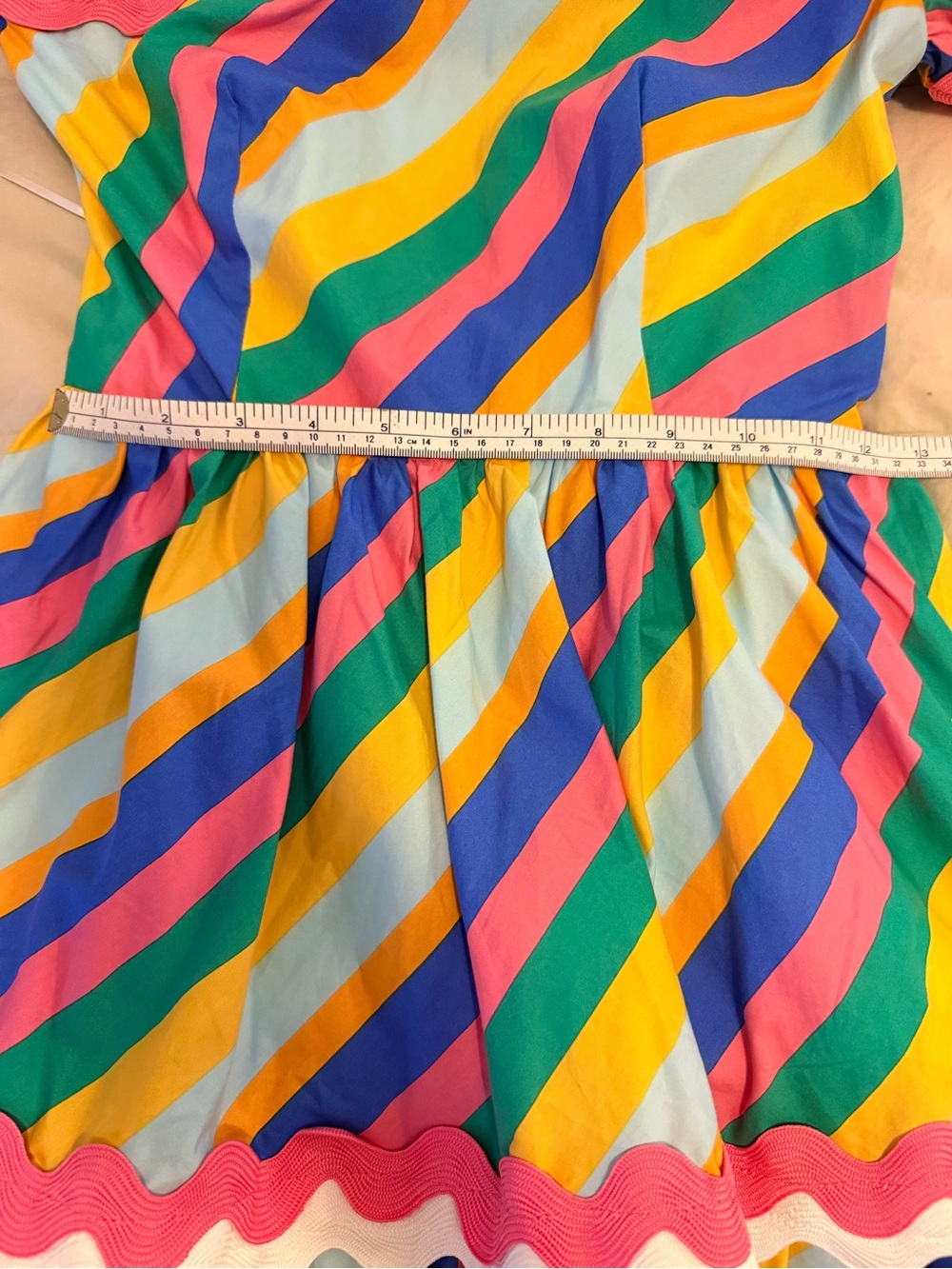 Sugarlips Multicolor Stripe One Shoulder Ruffle Tiered Mini Dress - Size XS NWT - Picture 14 of 15